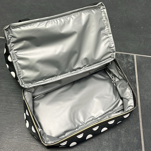 TempaMATE Retro Fresh Thermal Reusable Lunch Bag Tote black and white - Picture 4 of 4